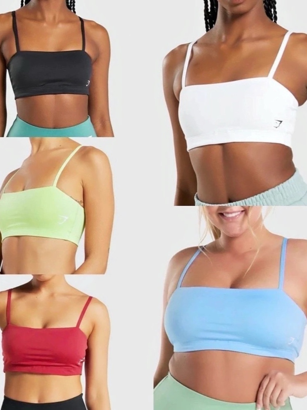 Gymshark Bandeau Sports Bra Crop Tops Bundle